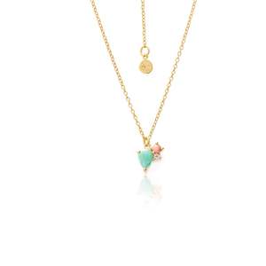 Bloom Necklace Amazonite, Rose Quartz, Pink Opal + Gold