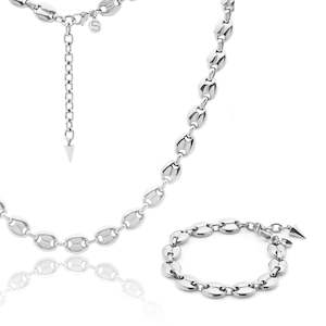 Silver Bracelets: Mariner Necklace + Bracelet Set / Silver