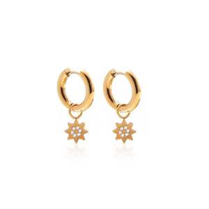 Statement Earrings: Nova / Hoop Earrings / CZ + Gold