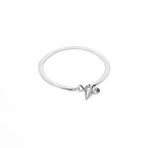 Muse: Herringbone Wide Silky Bracelet Silver
