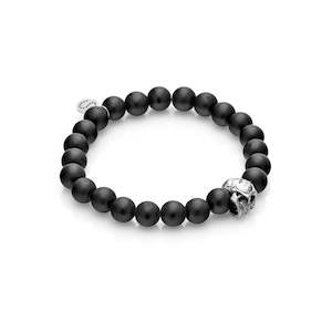 Mens Edit: Men's Edit Skulduggery Bracelet Black Onyx + Silver