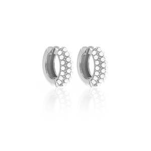 Bridal: Amara Hoop Earrings Pearl + Silver