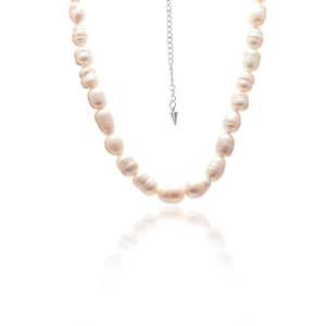 Silver Necklaces: Blanc Necklace Pearl + Silver