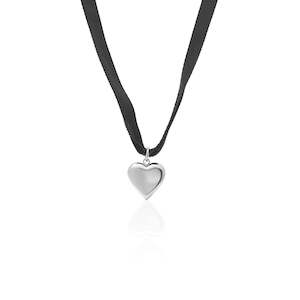 Cupid Choker Necklace Black + Silver