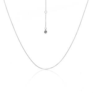 Fine Box Chain Necklace Silver