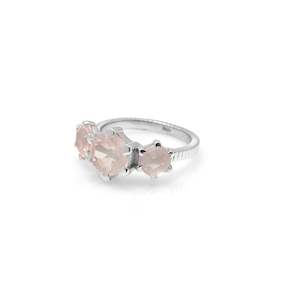 Trinity Ring Rose Quartz + Silver