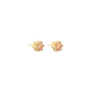 Bridal: Harmony Stud Earrings Rose Quartz + Gold