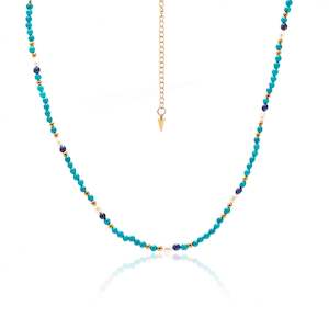 Sorrento Necklace Turquoise + Gold