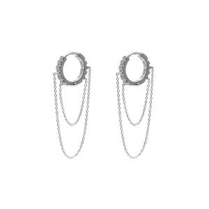 Galaxie Hoop Earrings CZ + Silver