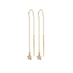 Gifts Under 200: Etoile Thread Earrings CZ + Gold