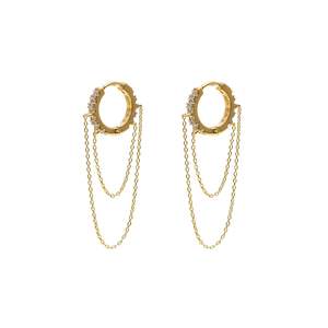 Gifts Under 300: Galaxie Hoop Earrings CZ + Gold