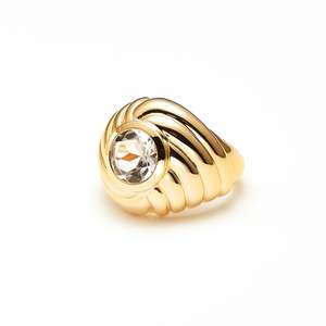 Luxury Gifts: Estelle Ring Clear Crystal + Gold