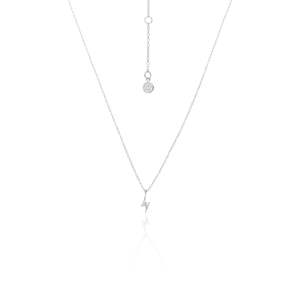 Superfine Spring Summer: Superfine Lightning Bolt Necklace White Topaz + Silver