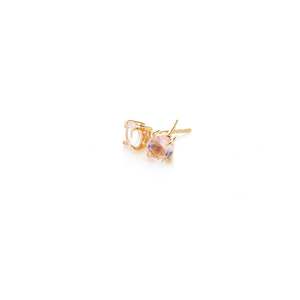 Sentiments: Nostalgia Stud Earrings Rose Quartz + Gold