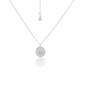 Bridal: Guiding Star Necklace White Enamel + Silver