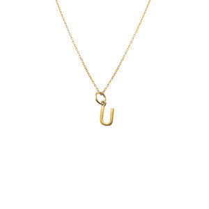 Initial 'U' Necklace Gold