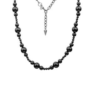 Ombre Necklace Black Onyx + Silver