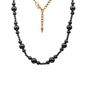 Ombre Necklace Black Onyx + Gold