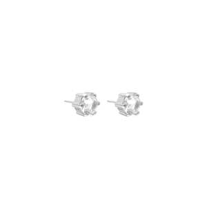 Harmony Stud Earrings Crystal Quartz + Silver