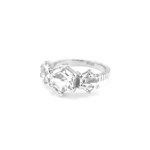 Trinity Ring Crystal Quartz + Silver