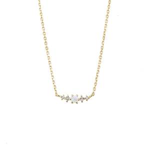 June Birthstone Necklace Moonstone + Gold
