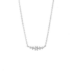 April Birthstone Necklace White Topaz + Silver