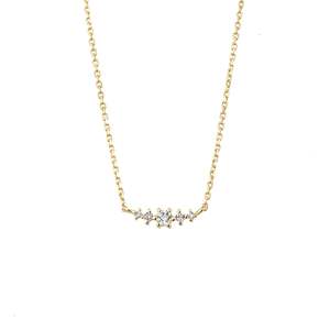 April Birthstone Necklace White Topaz + Gold