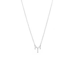 Sterling Silver Necklaces: Aries Necklace CZ + Silver