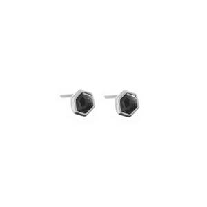 Mini Harmony Studs Black Spinel + Silver