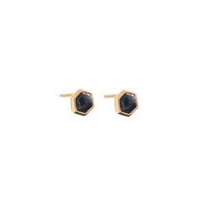 Mini Harmony Studs Black Spinel + Gold