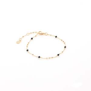 Dotty Bracelet Black Spinel + Gold
