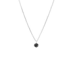 Mini Harmony Necklace Black Spinel + Silver