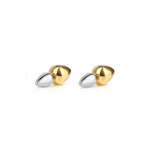 Two Tone Jewellery: Echo Two-Tone Earrings Silver + Gold