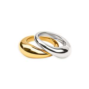 Two Tone Jewellery: Fusion Ring Set Gold + Silver