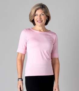Womens Silk Clothing: Jewel Necked Top