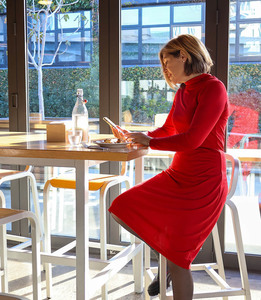 Womens Dresses: Silkspun High-Neck Dress