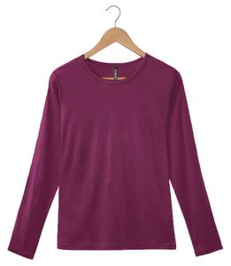 Silkspun Long Sleeved Crew - Clearance; Mulberry Size L