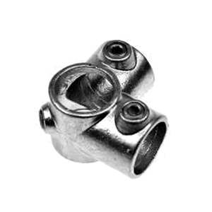 Tube Clamps: Tube Clamp - 90 Degree Three Way Through Outlet