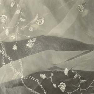 EMBROIDERED SILK GEORGETTE REMNANT