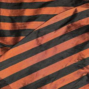 Handloom Silks: RUST STRIPE DUPION SILK