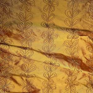 EMBROIDERED GOLDEN POWERLOOM SILK