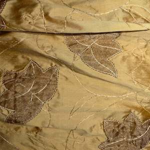 EMBROIDERED LEAF POWERLOOM SILK