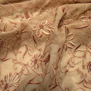 Other Silks: EMBROIDERED SILK GEORGETTE REMNANT