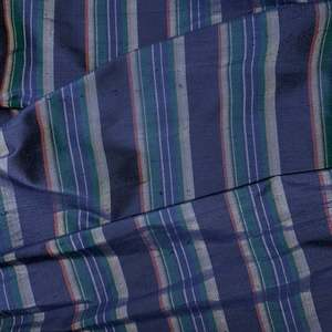NAVY WIDE STRIPE SILK