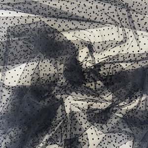 BLACK FLOCKED TULLE