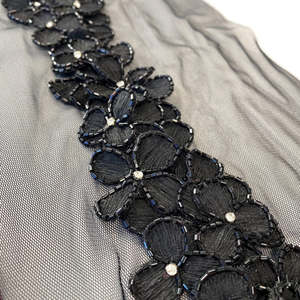 BLACK FLORAL BORDER TRIM