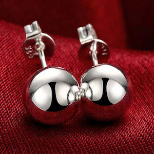 Earrings: .925 Silver Earrings - Ball Studs 10/12mm