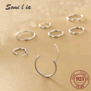 SOMILIA 18K Golden Plated Hoop Earrings for Women and Man,925 Sterling Silver Je&hellip;