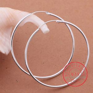 Stock Less Than 1: .925 Sterling Silver Earrings - Hoops (60mm)