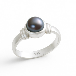 Stock Less Than 1: Black Pearl and Sterling Silver Ring